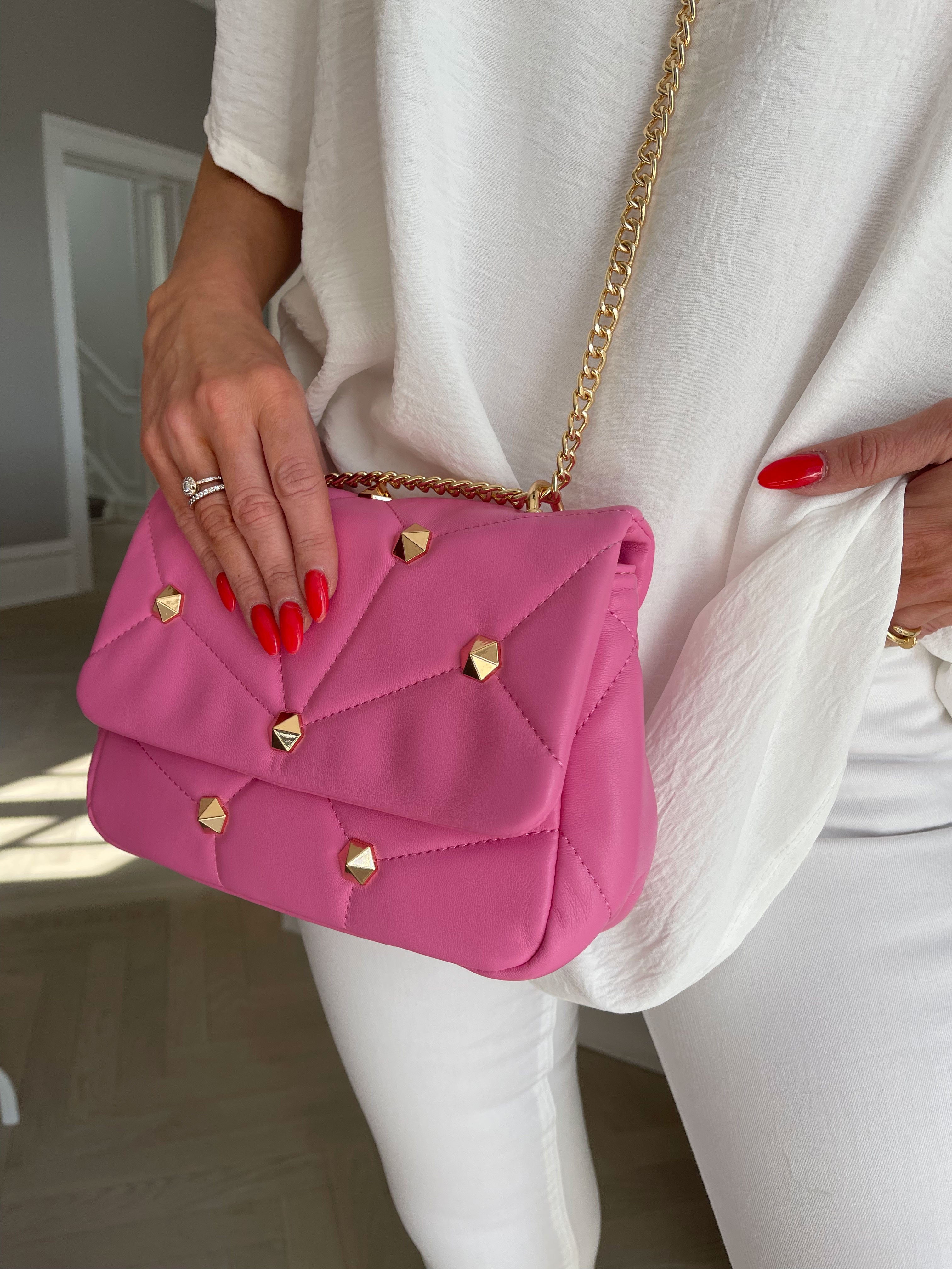 Liva - Crossbag med guldkæde og nitter